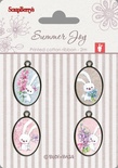 Набор металлических украшений с эпоксидками от Scrapberry's-  Летняя Радость 4, 4шт