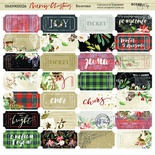 Аркуш двостороннього паперу для скрапбукінгу від Scrapmir - Квиточки - Merry Christmas, 20 x20cм