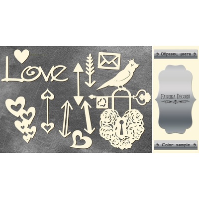 Чипборд Фабрика Декору - Декору серця 2, колір срібло