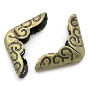 Металеві куточки для альбомів, 20x14 мм, антична бронза, 4 шт.