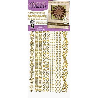 Набор наклеек-высечек HOTP - Border Dazzles Gold, размер 10х23 см, 11 шт., цвет золото.
