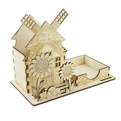 Заготовка ТМ Фабрика Декору - Дерев’яний органайзер "Млин" для олівців і паперу