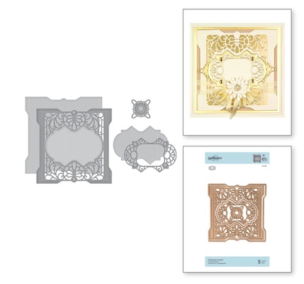 Ножі для вирубки від Spellbinders - Shapeabilities Antiquities Square Etched Dies Vintage Treasures by Becca Feeken