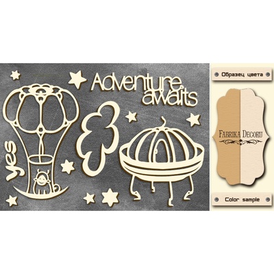 Чипборд Фабрика Декору - Космічна техніка, колір молочний, крафт