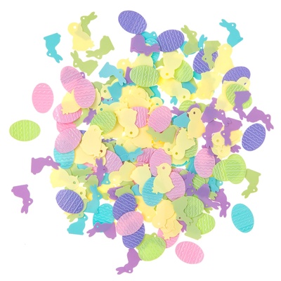 Паєтки Великдень - Chicken, Rabits & Eggs, 15г, пастельні, dpCraft