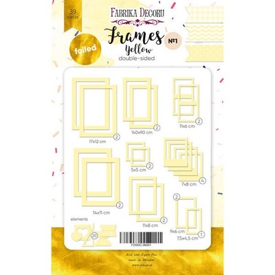 Набір рамок з фольгуванням №1 Yellow 39шт., ТМ Фабрика Декору