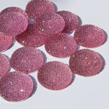 Кабашон зі стразами, колір рожево-бузковий, 24x6мм, 1 шт.