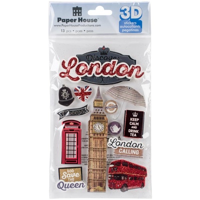 Об’ємні наліпки від Paper House 3D Stickers 4.5" - Discover London, 11x19 см, 13 шт.