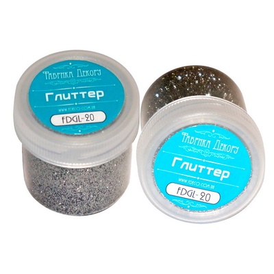 Глітер від Фабрика Декору - Чорне срібло 20 мл, сухий