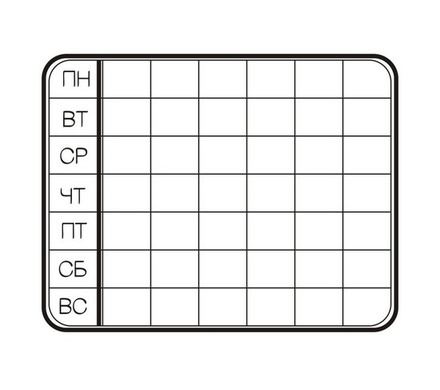 Акриловий штамп C001b Календар, розмір 6,1x4,7 см