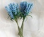 Веточки декоративные с листиками, цвет голубой, 1 пучок из 10 штук