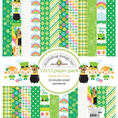 Набір кардстоку з Doodlebug Cardstock - happy-go-lucky, двосторонній, 30,5x30,5см
