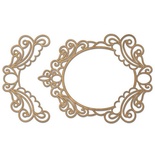 Набір чіпбордів Рамка і бордюр з завитками 2 10x15см 526, колір крафт, ТМ Фабрика Декору