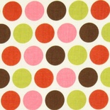 Тканина 100% бавовна - Горох рожевий помаранчевий салатовий, 45x55см