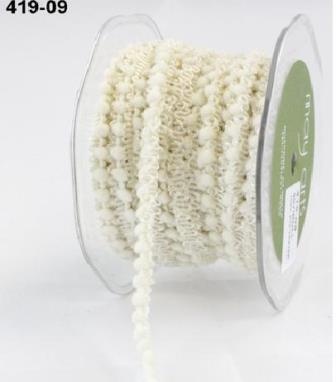Тесьма с помпонами Yard Mini Pom Pom Ribbon, ширина 0,95 см, 90 см, цвет слоновая кость