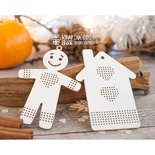 Чипборд ScrapBox - Набір для вишивки імбирний чоловічок і будиночок з сердечком Hh-130