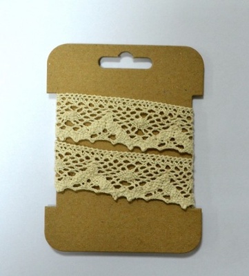 Мереживна стрічка бавовняна від ScrapBerryʼs, кремова, 3 см, 2 м