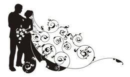 Акриловый штамп Wedding Stamp VE008b Жених и невеста, размер 7,2*4,4 см