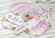 Висічки з чіпборду від Євгенія Курдібановська ТМ - Рамочки і написи - колекція Аліса, 11 шт. 002207