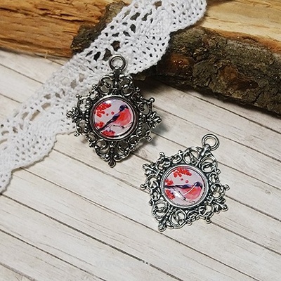 Епоксидна прикраса в металевій оправі від Євгенія Курдібановська ТМ - Снігурі