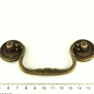 Ручка металева, стара латунь, 113x50мм, 3 деталі