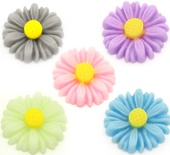 Кабашон "Астра", колір: сірий, розмір 13x5 мм, 1 шт.