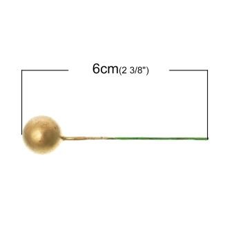 Ягодки круглые на ножке, цвет золотой, 6.0 см х 13 мм, 10шт.