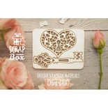 Чипборд ScrapBox - серце з замком і ключиком