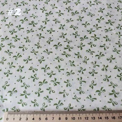 Бавовна, зелені бантики на білому фоні #2, 50x40см