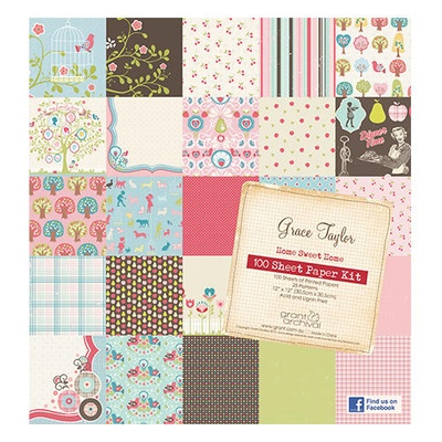 Набір паперу Grace Taylor - Home Sweet Sweet Home, 30x30 см, 25 л.