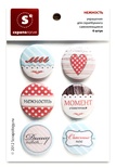 Набір самоклейних фішок для скрапбукінгу "Ніжність", 6 шт.