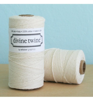 Хлопковый шнур от Divine Twine - Natural, 1 мм, цвет слоновой кости, 1м