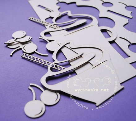 Чипборд від Wycinanka - Морозиво з вишеньками, розмір 20x20см