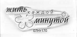 Штамп от Питерского скрапклуба - Жить Каждой Минутой (Простые)