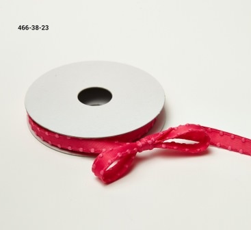 Сатинова стрічка з вузловою кромкою - яскраво-рожева, ширина - 10 мм, довжина 90 см