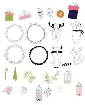 Набор высечек для скрапбукинга от Polkadot - «Время снежинок», 25 элементов