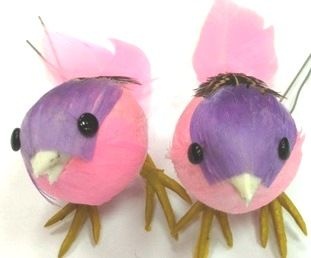 Прикраса від ScrapBerryʼs - Пташки, бузково-рожеві, 7 см