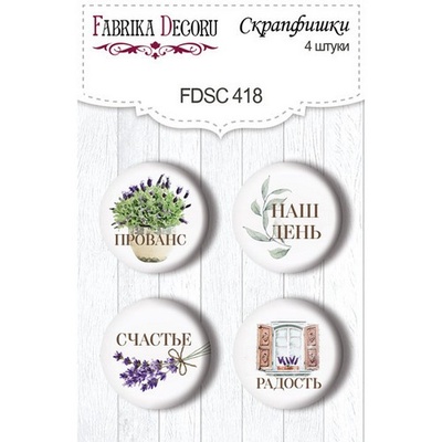 Набір скрап-фішок 4шт. Journey to Provence RU 418, ТМ Фабрика Декору