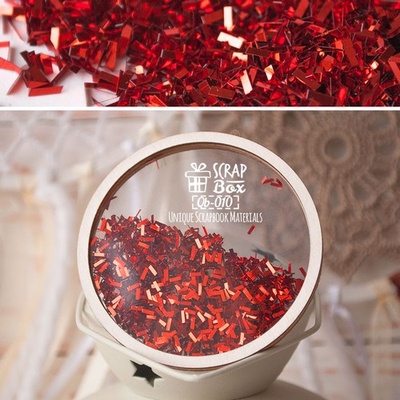 Наповнювач для шейкера TM ScrapBox - стружка, колір червоний Qb-010