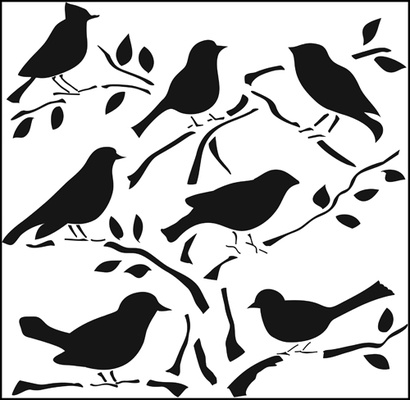 Маска The Crafter's Workshop - Mini Template Birds, 15х15см