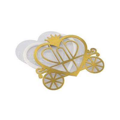 Заготовка для шейкера Карета для принцеси 12,8x12см, колір золото, ТМ Фабрика Декору