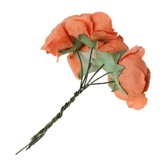 Троянди, колір помаранчевий, діаметр 25-30 мм, довжина - 8 см, 6шт.