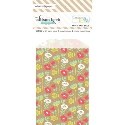 Конвертик Webster's Pages - Bulk Bags Floral: Kraft, розмір 10x7 см, 1 шт.