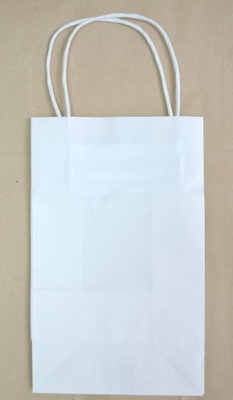 Крафт-пакет з ручкою від Scrapberryʼs, 240x80x150, колір білий, 135 г/м²