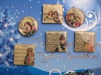 ЦЕНА СНИЖЕНА! Фишки для скрапбукинга с эпоксидным покрытием Рождество