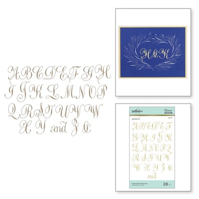Пластини для фольгування від Spellbinders - Copperplate Majuscules Glimmer Hot Foil Plate PA Scribe Collection
