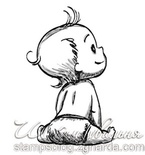 Акриловий штамп D013 Дитина, розмір 3,9х6 см