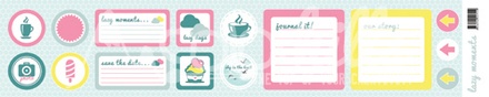 Набір паперу, фішок і штампів від Color Hills — колекція Lazy moments, 16 елементів