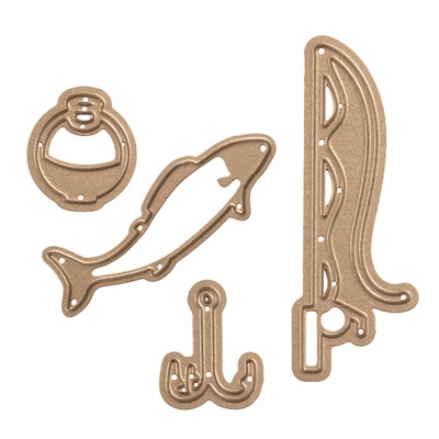 Ножі від Spellbinders - Die D-Lites Fishing Trip Etched Dies 