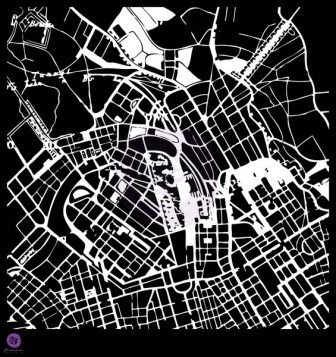 ЦЕНА СНИЖЕНА! Маска от Prima -  Stencils- Map, 30 x 30 см.